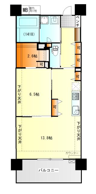 ダイヤモンドライフ森の里ヒルズ　216号室 間取り図画像