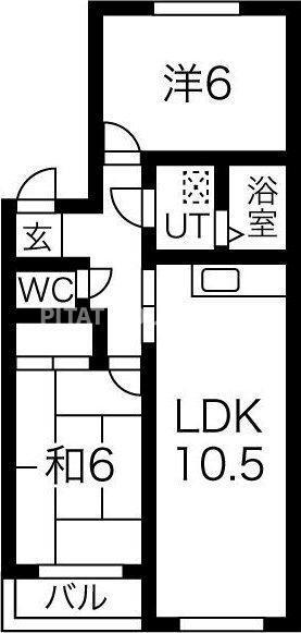 パークサイド今岡C（301） 間取り図画像