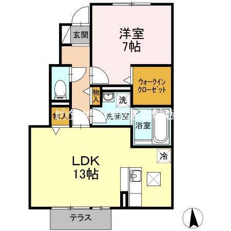 セジュール桜井　Ｂ（101） 間取り図画像