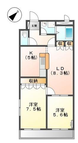 パレット伏見（205） 間取り図画像