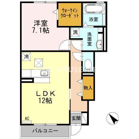 ラフィネ横山　Ａ・Ｂ棟（A102） 間取り図画像