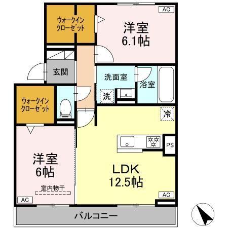 D-avance今本町A（201） 間取り図画像