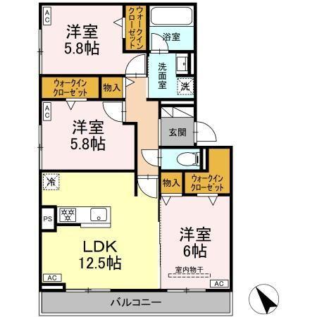 D-avance今本町A（202） 間取り図画像