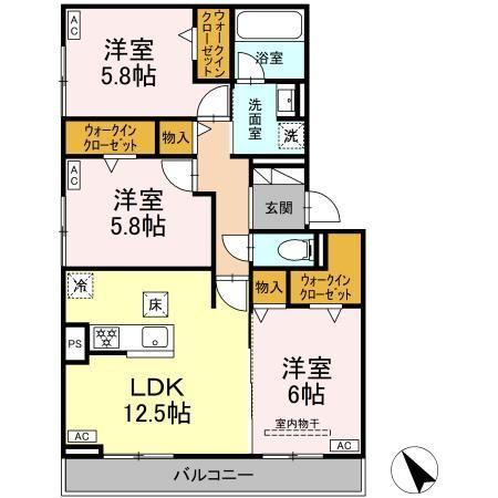 D-avance今本町A（102） 間取り図画像