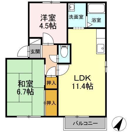 アペックス日進　D棟（D101） 間取り図画像