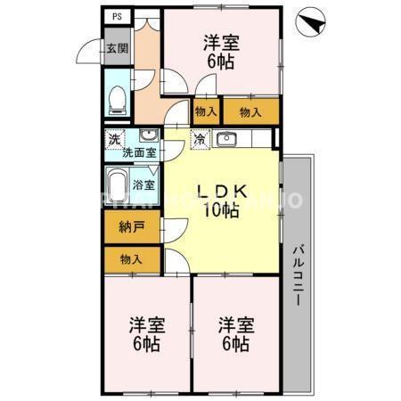 アイリス八橋（3A） 間取り図画像