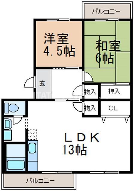 坪田ハイツ（301） 間取り図画像