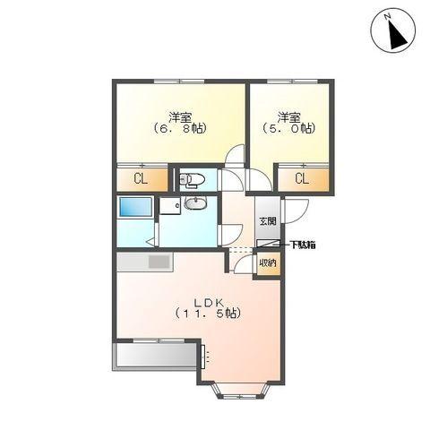 レジデンスペティ（201） 間取り図画像