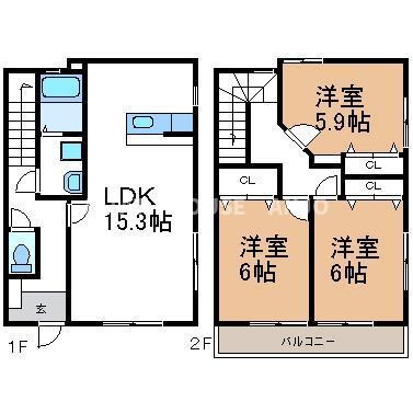榊原戸建借家（I） 間取り図画像
