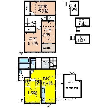 半崎の家（B） 間取り図画像