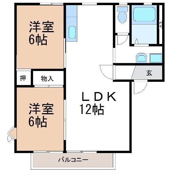ジュネスシャトー（A203） 間取り図画像