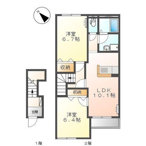 フラワーヒルズ城ケ入（205） 間取り図画像