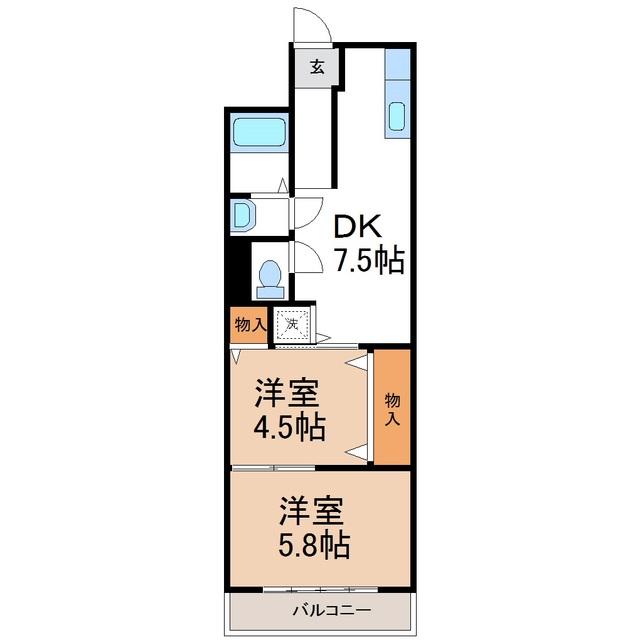ハイデンス伊代（305） 間取り図画像