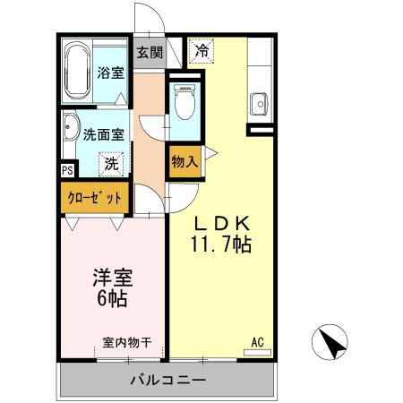ラフィネ横山　Ａ・Ｂ棟（B203） 間取り図画像