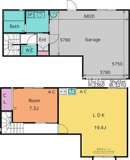 Garage Villa 西岡崎（109） 間取り図画像
