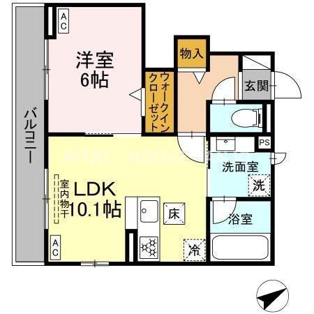 エスポワール呉竹（101） 間取り図画像
