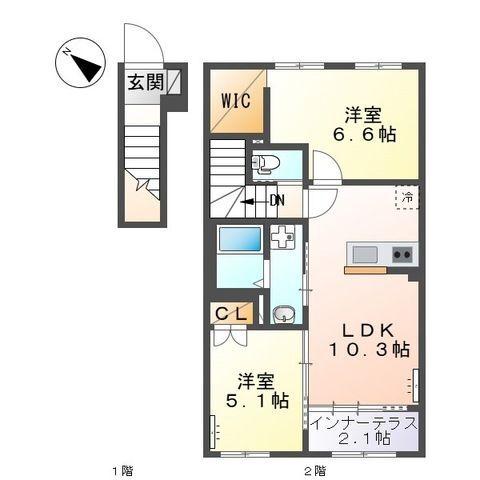 メゾン・テ・ヴェール（202） 間取り図画像