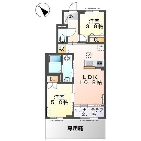メゾン・テ・ヴェール（102） 間取り図画像