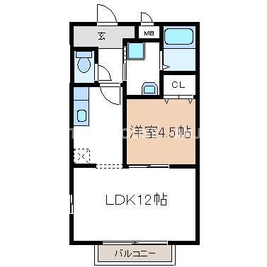 オレンジヒルＡ・B（A206） 間取り図画像