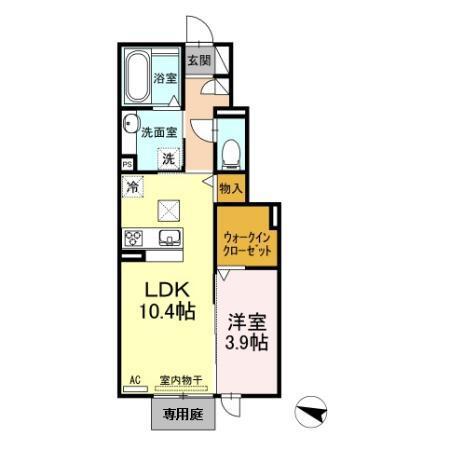 レインボーガーデン　Ａ棟（102） 間取り図画像
