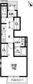 クレール　咲（101） 間取り図画像