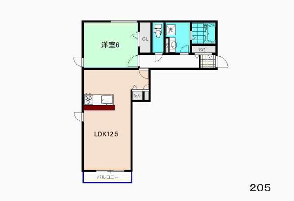 ＡＵＴＨＥＮＴ（205） 間取り図画像