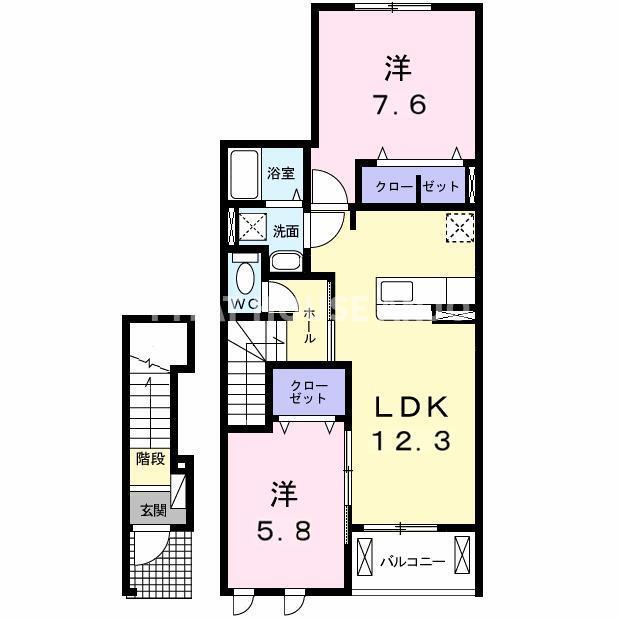 プリムローズＫ（203） 間取り図画像