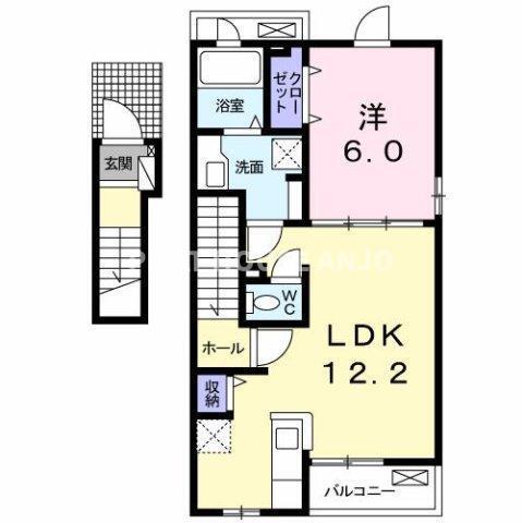 パインガーデンＫＩＳＡＲＡ（201） 間取り図画像