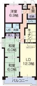 サンシャイン青木（201） 間取り図画像