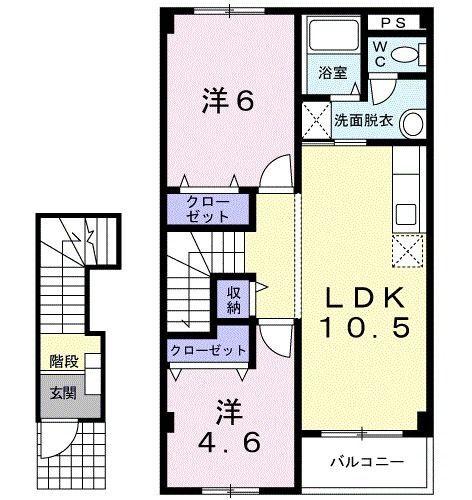 ドミール赤松（202） 間取り図画像