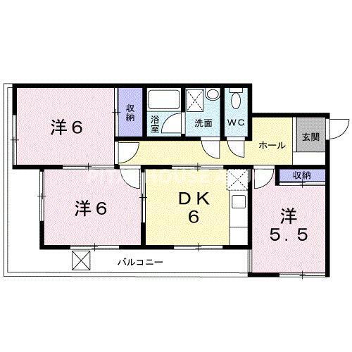 ロイヤルタウン（3F-A） 間取り図画像