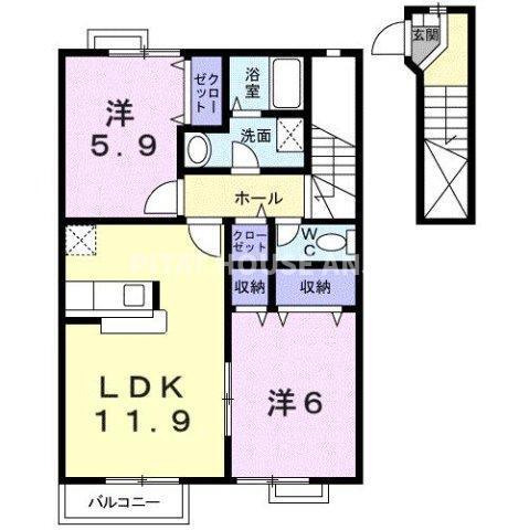 サニーハイツグリーン（202） 間取り図画像