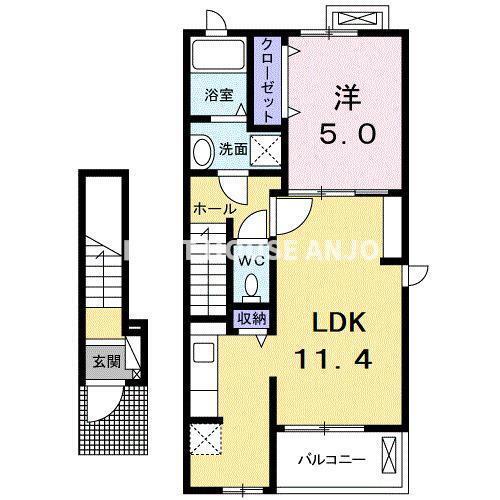 シャルマンエル　Ｆ（202） 間取り図画像