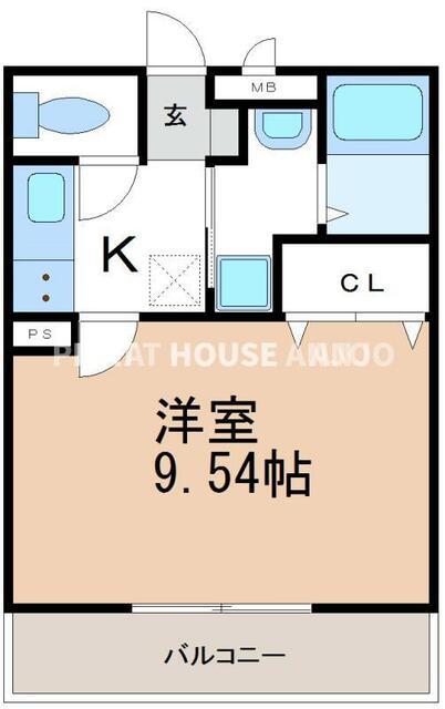 アンプルール リーブル チアフル A（202） 間取り図画像