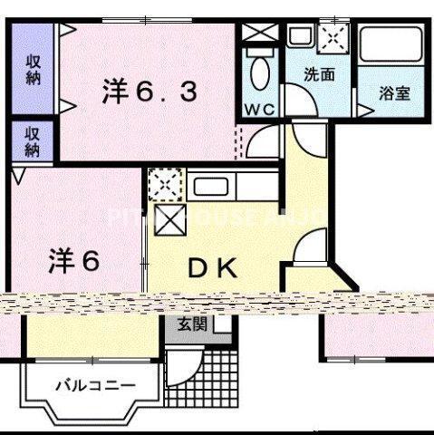 ソレアード笹山Ⅱ（103） 間取り図画像