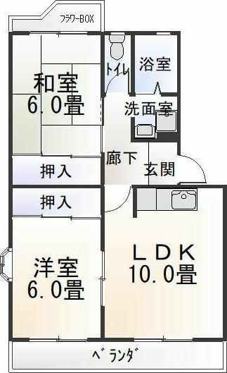 パープルシャトーA棟（201） 間取り図画像