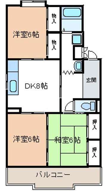 クリーンシティー（201） 間取り図画像