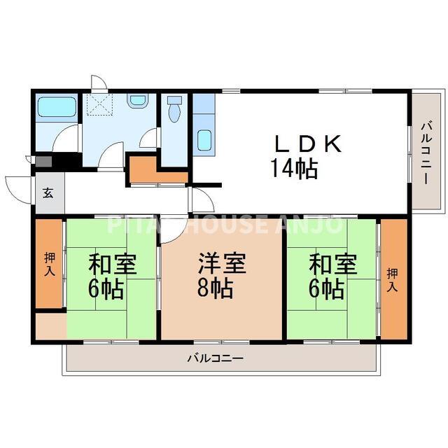 ユートピア東照苑（3B） 間取り図画像
