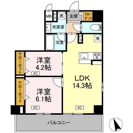 ヴィラ トルチュ東刈谷（501） 間取り図画像