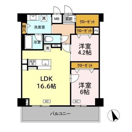 ヴィラ トルチュ東刈谷（402） 間取り図画像