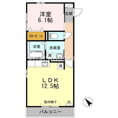 ラフィネ横山　Ａ・Ｂ棟（B205） 間取り図画像