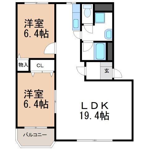 名広マンション（102） 間取り図画像