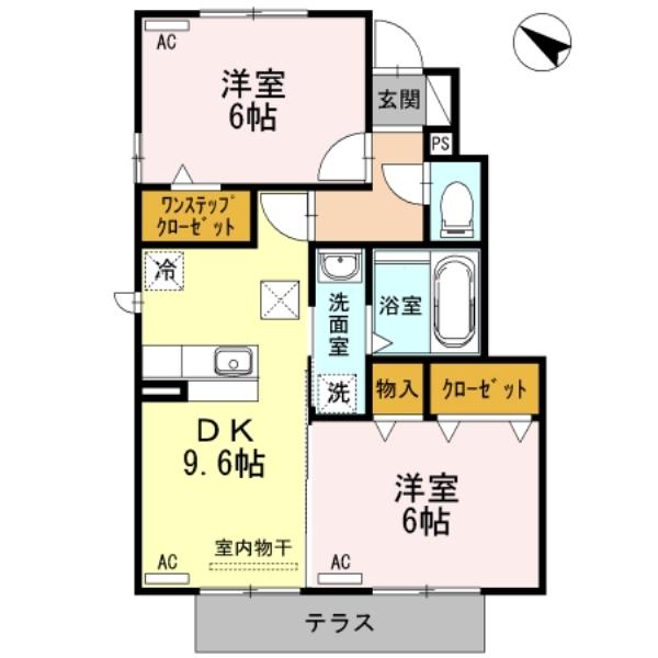 グランディールA・B（A102） 間取り図画像