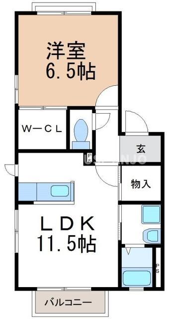 クレイドル住吉　Ｂ（201） 間取り図画像