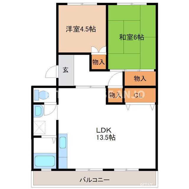 ハピネス緑（201） 間取り図画像