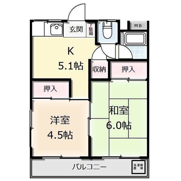 内田マンション（404） 間取り図画像