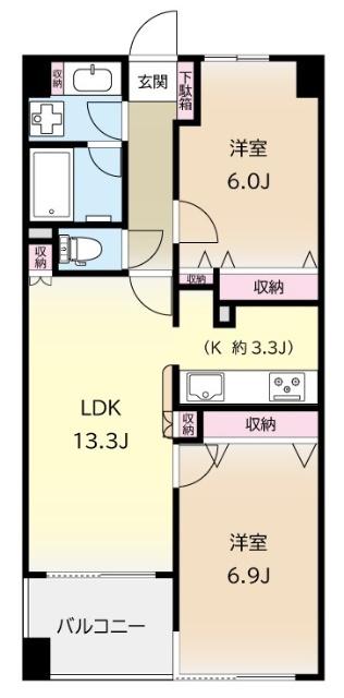 唐戸第５ビル（302） 間取り図画像