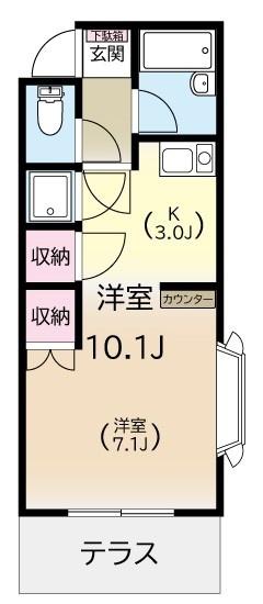 川崎市宮前区鷺沼アパート 間取り図画像