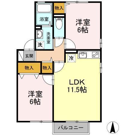 ファミール三筋　C棟（201） 間取り図画像