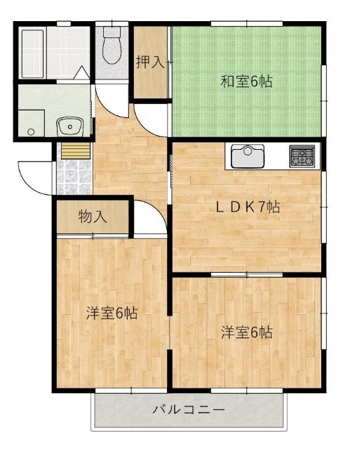 ハイム串戸（202） 間取り図画像
